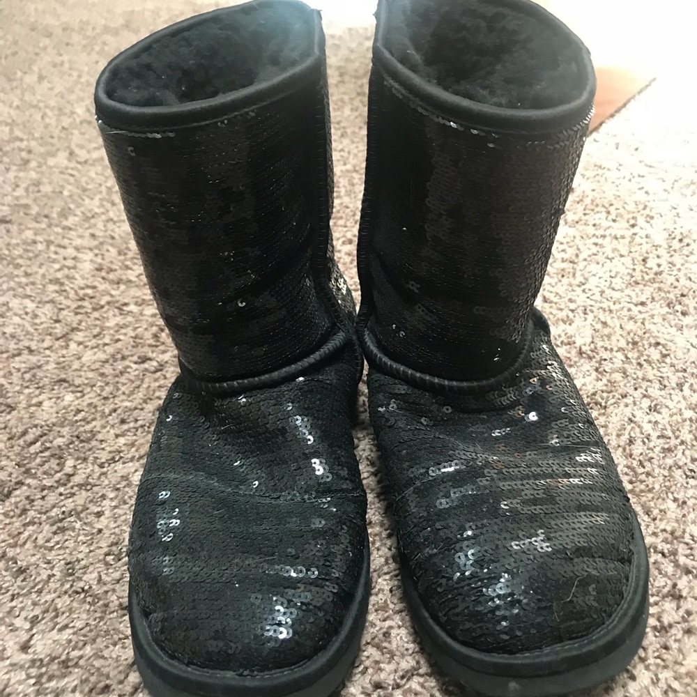 Black Sequin Ugg Boots (Size 8)